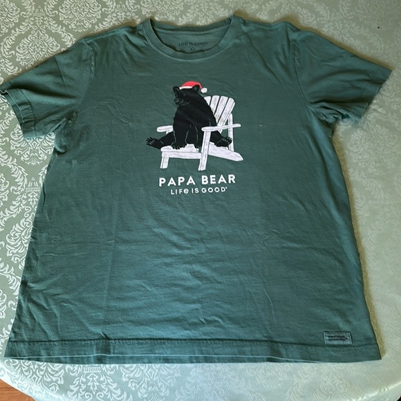Life is Good Christmas papa bear crusher tee - Picture 1 of 6